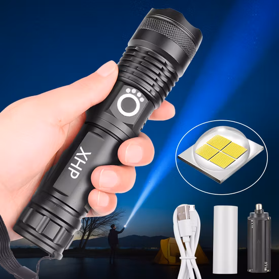 Super Bright Powerful Tactical Zoomable 5 Modes Waterproof LED Flashlights